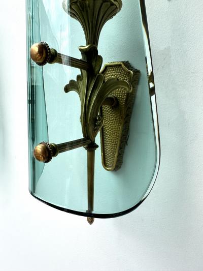  Fontana Arte Mid Century Modern Sconces Glass and Bronze Italy 1950s