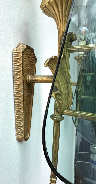 Fontana Arte Mid Century Modern Sconces Glass and Bronze Italy 1950s