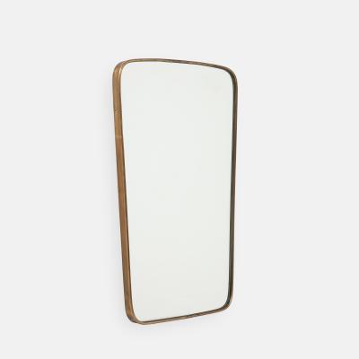  Fontana Arte Midcentury Brass Shaped Brass Mirror by Fontana Arte