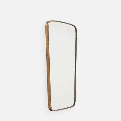  Fontana Arte Midcentury Brass Shaped Brass Mirror by Fontana Arte