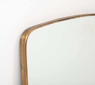 Fontana Arte Midcentury Brass Shaped Brass Mirror by Fontana Arte