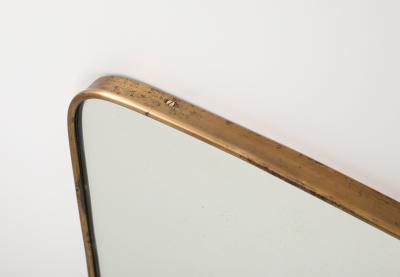  Fontana Arte Midcentury Brass Shaped Brass Mirror by Fontana Arte