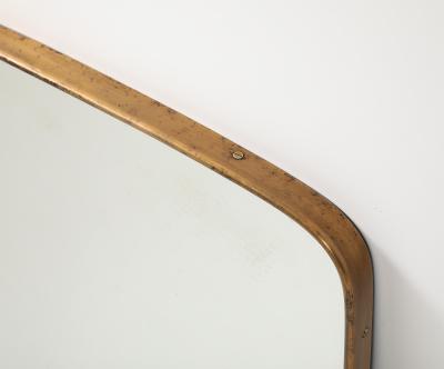  Fontana Arte Midcentury Brass Shaped Brass Mirror by Fontana Arte