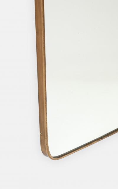  Fontana Arte Midcentury Brass Shaped Brass Mirror by Fontana Arte