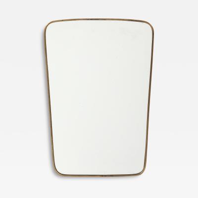  Fontana Arte Midcentury Brass Shaped Brass Mirror by Fontana Arte