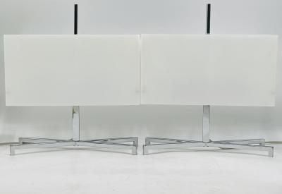  Fontana Arte Pair of Chrome Lucite Elvis Lamps by Charles Williams for Fontana Arte