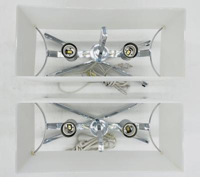  Fontana Arte Pair of Chrome Lucite Elvis Lamps by Charles Williams for Fontana Arte