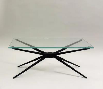  Fontana Arte Pair of Italian MId Century Aluminum Glass Side or Coffee Tables Fontana Arte