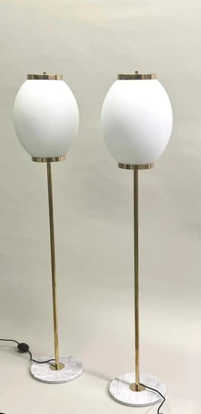  Fontana Arte Pair of Italian Mid Century Modern Style Floor Lamps Max Ingrand Fontana Arte