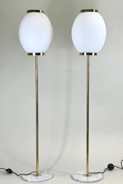  Fontana Arte Pair of Italian Mid Century Modern Style Floor Lamps Max Ingrand Fontana Arte