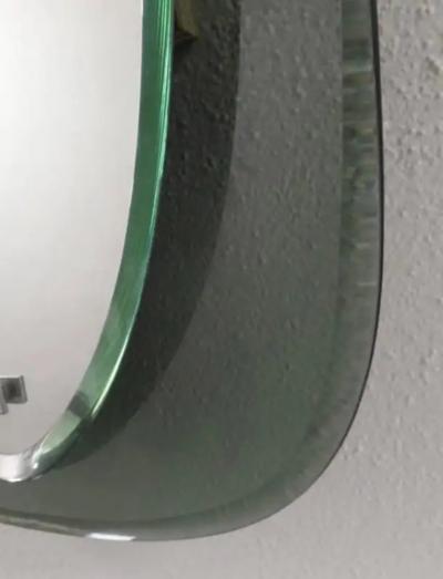  Fontana Arte Pair of Italian Murano Glass Shield Form Mirrors Max Ingrand Fontana Arte