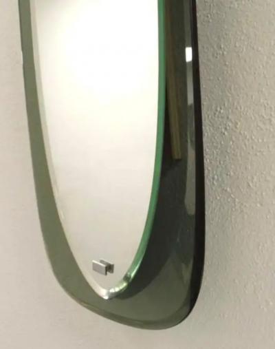  Fontana Arte Pair of Italian Murano Glass Shield Form Mirrors Max Ingrand Fontana Arte