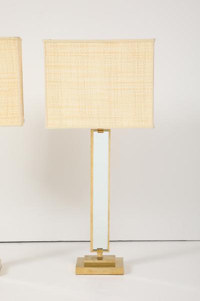  Fontana Arte Pietro Chiesa for Fontana Arte Pair of Glass and Brass Lamps Italy 1930s