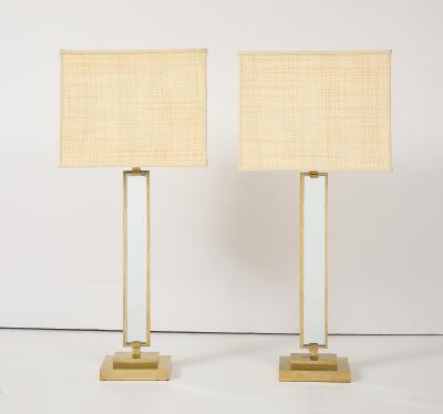  Fontana Arte Pietro Chiesa for Fontana Arte Pair of Glass and Brass Lamps Italy 1930s