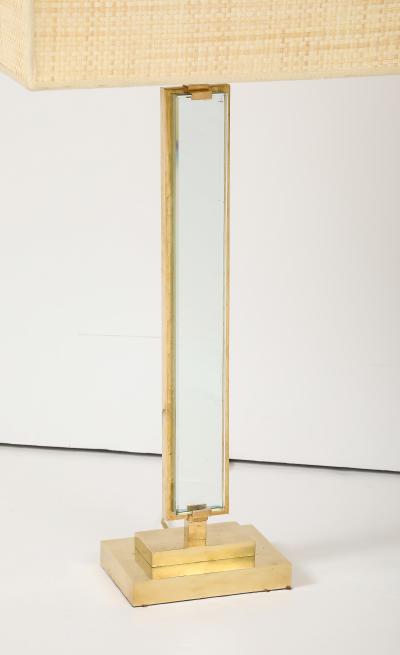  Fontana Arte Pietro Chiesa for Fontana Arte Pair of Glass and Brass Lamps Italy 1930s