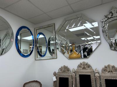  Fontana Arte Post Modern Octagonal Beveled Mirror