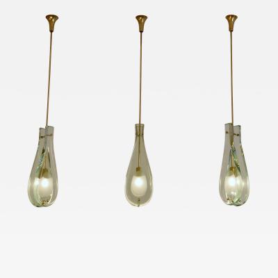  Fontana Arte Set of three Max Ingrand for Fontana Arte pendant lights model 2259