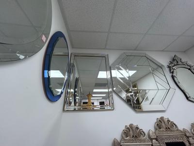  Fontana Arte Vintage Italian Multi Beveled Mirror