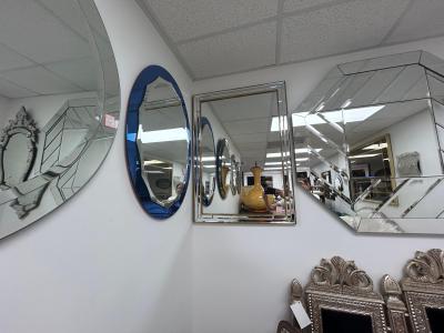  Fontana Arte Vintage Italian Multi Beveled Mirror