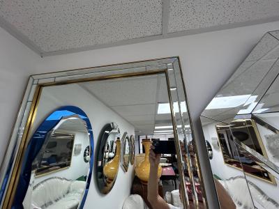  Fontana Arte Vintage Italian Multi Beveled Mirror