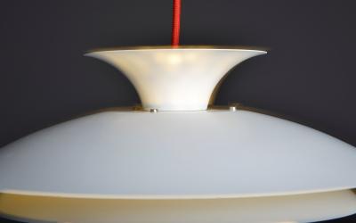  Form Light Form Light 1970s Pendant Lamp in white lacquered Aluminum Denmark