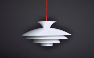  Form Light Form Light 1970s Pendant Lamp in white lacquered Aluminum Denmark