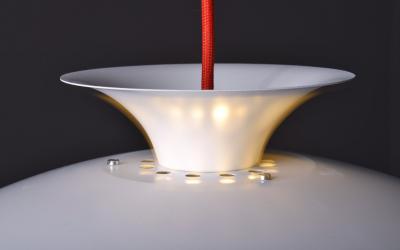  Form Light Form Light 1970s Pendant Lamp in white lacquered Aluminum Denmark