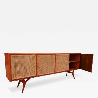  Forma Brazil 1950s Brazilian Modern Credenza in Hardwood Caning by Forma