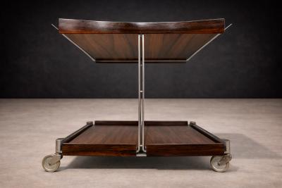  Forma Brazil Bar Car with Removable Trays in Rosewood Metal Forma 1960s
