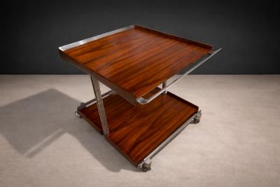  Forma Brazil Bar Car with Removable Trays in Rosewood Metal Forma 1960s