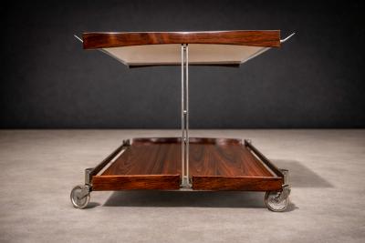  Forma Brazil Bar Car with Removable Trays in Rosewood Metal Forma 1960s