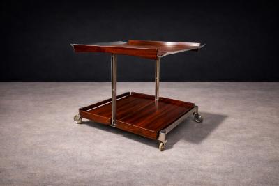  Forma Brazil Bar Car with Removable Trays in Rosewood Metal Forma 1960s