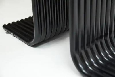  Forma Brazil Brazilian Modern Dining Table in Black Painted Iron Chrome Glass Forma 1970