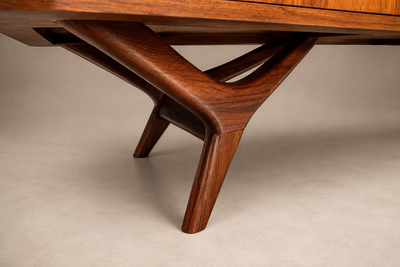  Forma Brazil Credenza in Solid Cavi na Hardwood by Forma Brazilian Modern Brazil 1960s