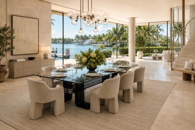  Forma Brazil Late Brazilian Modern Dining Table in Iron Chrome Glass by Forma Brazil