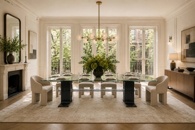  Forma Brazil Late Brazilian Modern Dining Table in Iron Chrome Glass by Forma Brazil