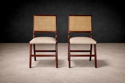  Forma Brazil Set of 2 Chairs in Caviuna wood Leather Forma 1950s