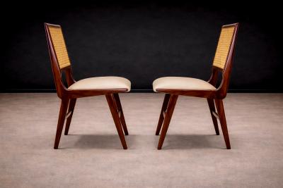  Forma Brazil Set of 2 Chairs in Caviuna wood Leather Forma 1950s