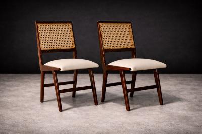  Forma Brazil Set of 2 Chairs in Caviuna wood Leather Forma 1950s