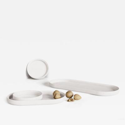  Forma Cemento 21st Century Concrete Cement Tray Centrepiece Handmade in Italy Perla WhiteColor