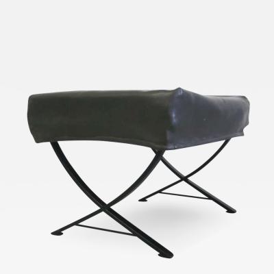  Forma Nova Pair of Italian Mid Century Modern Steel Fabric Benches Stools by Forma Nova