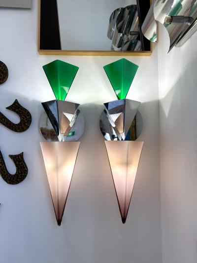  Foscarini Pair of Wassily Sconces by Tihani and Mancini for Foscarini Italy 1980s