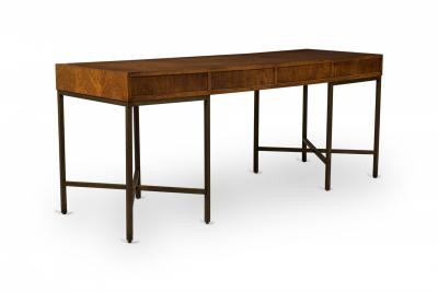  Founders Furniture Company Founders Furniture Co American Mid Century Rectangular Walnut and Bronze Desk
