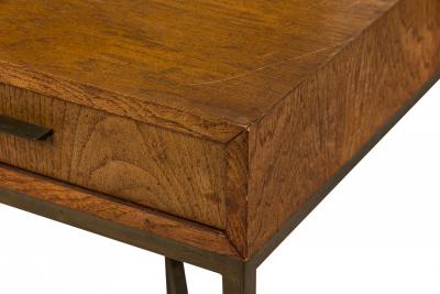  Founders Furniture Company Founders Furniture Co American Mid Century Rectangular Walnut and Bronze Desk