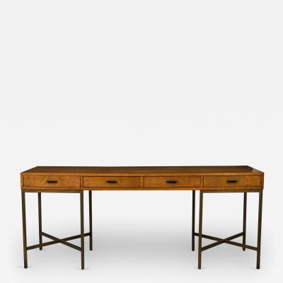  Founders Furniture Company Founders Furniture Co American Mid Century Rectangular Walnut and Bronze Desk