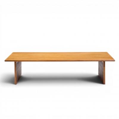  Founders Furniture Company Founders Mid Century Walnut and Cane Coffee Table