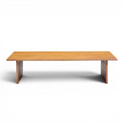  Founders Furniture Company Founders Mid Century Walnut and Cane Coffee Table