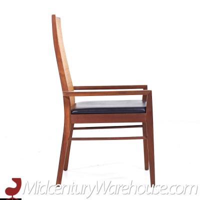  Founders Furniture Company Founders Mid Century Walnut and Cane Dining Chairs Set of 6