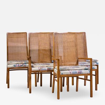  Founders Furniture Company Founders Style Mid Century Oak and Cane Dining Chairs Set of 6