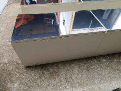  Founders Furniture Company Milo Baughman Chrome Floating Bar Cabinets Credenza Mid Century Modern Founders
